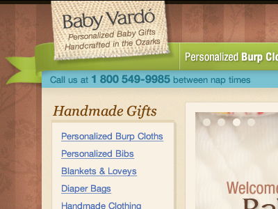 Baby Vardo redesign in progress baby ecommerce handmade