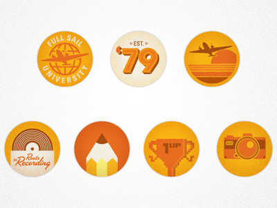 Full Sail University Buttons buttons illustrations