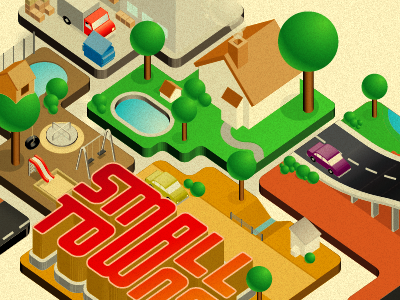 Small Town illustration illustrator isometric vector