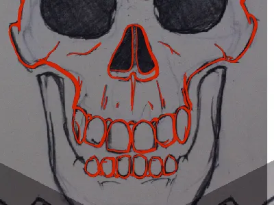 Pirate Flag outline pirate skull tracing