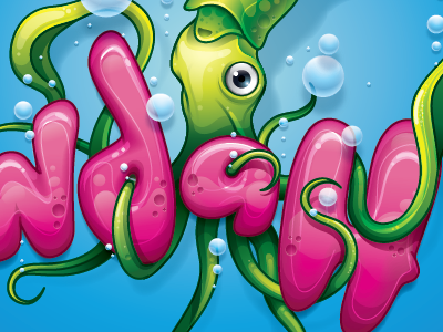 Sour bubbles 2 illustration illustrator squid type vector