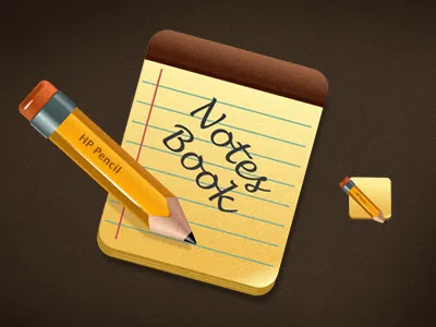 Icon - Notebook brown icon note pen