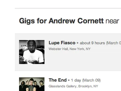 Gigs grey helvetica neue sendgig