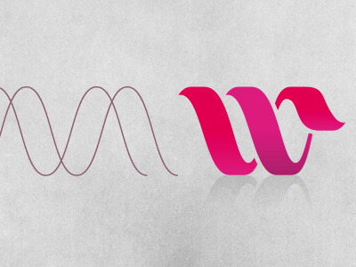 W like Wave letter letter w logo pink w wave