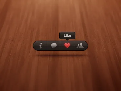 Like! black buttons dof interface like red ui wood
