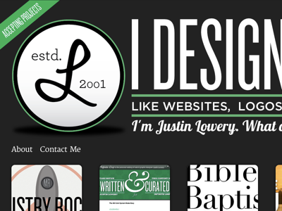 Cargo Collective Header, v2 gotham header knockout lobster monogram website