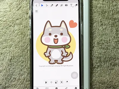 Amadine + iPhone + StylusPen - Shiba Dog amadine bezier character cute dog illustration illustrator iphone kawaii styluspen