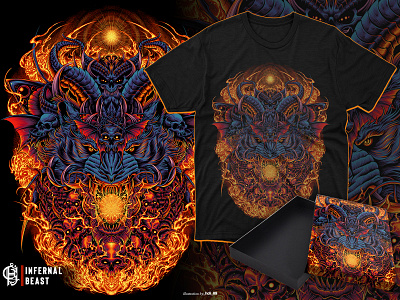 Infernal Beast animals apparel art artwork clothing brand custom apparel dark art dark art design design digital drawing drawing graphic design illustration merchandise tshirt design tshirt illustration unique merchandise art