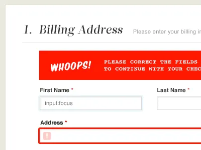 Error Message Fun cart checkout forms message notification red ui