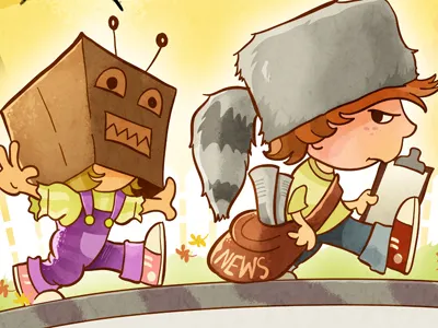 Henry and Ramona Poster art autumn children fall illustration illustrator photoshop