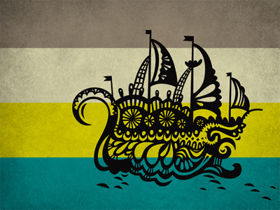 arrr illustration pirated ship stripes