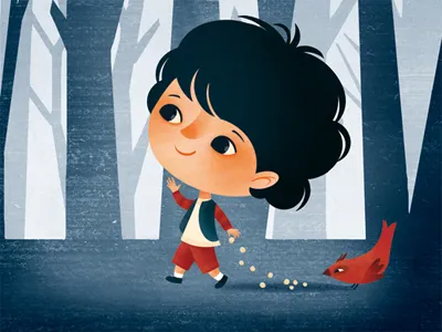 Little Thumb fairy tale illustration