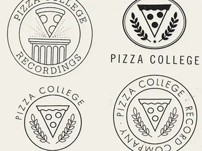 Pizza College icon identity logo pizza record label