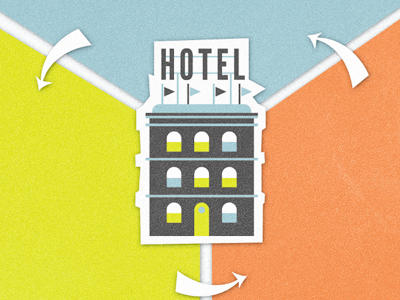 Hotel ad hotel illustration print