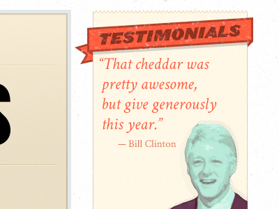 Testimonials bill clinton design organic textures vintage webdesign