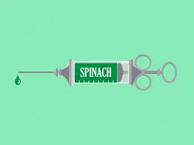 Spinach Steroids illustration spinach syringe vector