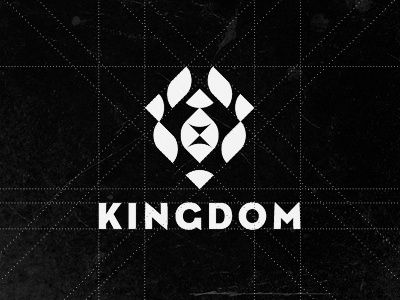 Kingdom black character guides icon logo type white