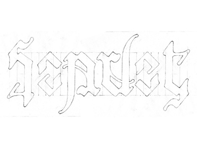 Scarlet Sketch Final ambigram blackletter custom final lettering pencil rotational type