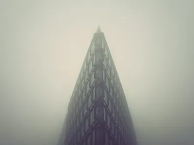 Deserted City aller architecture building copenhagen denmark eerie epic fog mist morning photography polaroid retro