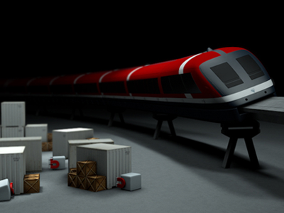 Maglev Advertisement 3d animation cubes design maglev media motion new rit train