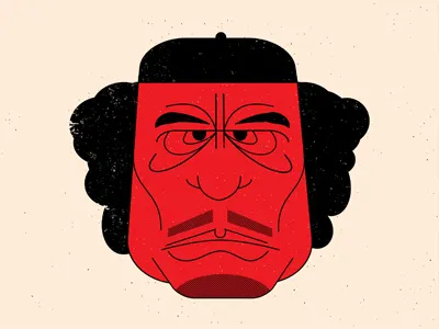 Gaddafi caricature gaddafi illustration libya vector