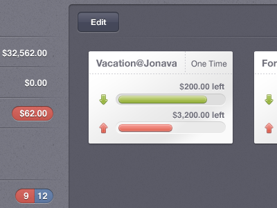 Budget bar budget ipad jumsoft money progress ui