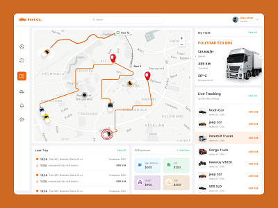 🌟 Fleet Management UI/UX Design: Simplifying Logistics 🚛 car management details fleet fleet dashboard management fleet dashboard uiux design fleet gps fleet management fleet map fleet route fuel management fuel ordering gas logistics management fleet maps marker oil route details saas sidebar