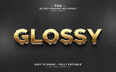 Glossy'' Editable PSD Text Effect Style action glossy glossy 3d text glossy 3d text effect style gold gold glossy golden golden 3d text headline effect headline text psd action psd glossy 3d text text typo