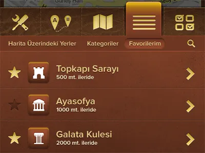 Favorites app brown favorites iphone star texture ui