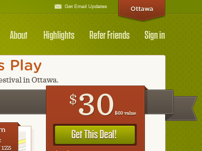 Reworked header green navigation red ribbon texture