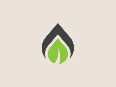 A&R Logomark drop flame gray green leaf logo oil