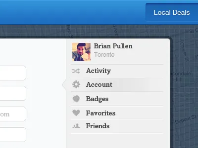 Profile Navigation blue grey map navigation profile tabs