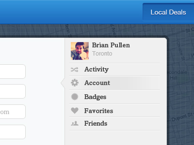 Profile Navigation blue grey map navigation profile tabs