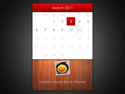 Pic of the Day calendar iphone red wood