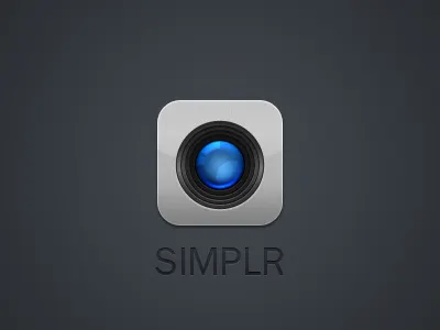 Camera Icon blue camera display glass grey ios iphone lens lense lotsa tags metal retina simplr theme