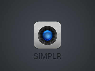 Camera Icon blue camera display glass grey ios iphone lens lense lotsa tags metal retina simplr theme