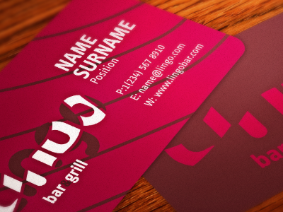 Lingo Business cards bar branding business canada card coaches loupe design grill