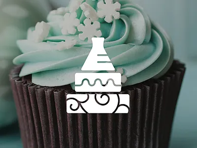 Cakelab blue brown cupcake logo sweet