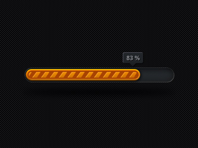 Loading Bar black carbon fibber dark loading bar orange stripe tooltip ui element web design web element yellow