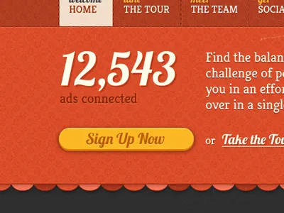Homepage Mashup button gray homepage orange sign up