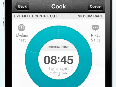 Cooking timer clock cook iphone meat timer ui