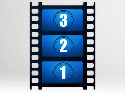 Film Strip Video iCon blue film icon movie rapidweaver stack strip video