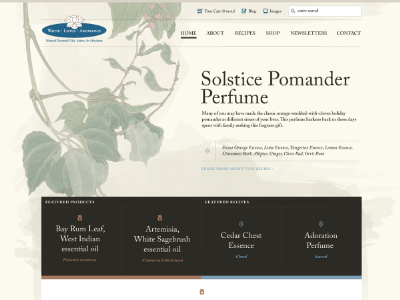 White Lotus Homepage brown caslon copper e commerce ui