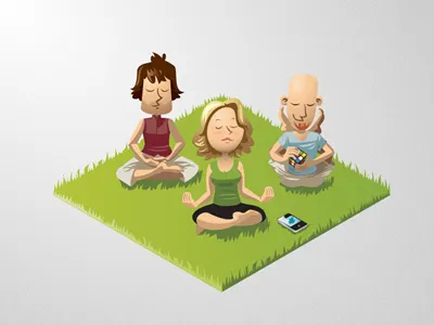 Yoga character illustration rubbik yoga zen