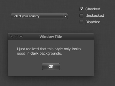 UI elements black button checkbox controls dark ui window