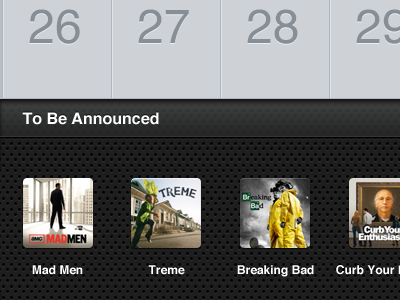 TV Forecast Portrait Calendar calendar ipad portrait tv tv forecast ui