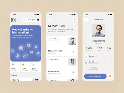 Doctor Consultancy Mobile App MVP app app design branding design doctor doctors health healthcare app ios medical app medical interface minimal mvp patient product design sajon schedule ui ui design ux