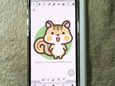 Amadine + iPhone + StylusPen - Squirrel amadine bezier character cute illustration illustrator iphone kawaii squirrel styluspen