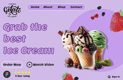 Sweet and Vibrant Ice Cream Website Design 3d animation branding graphic design logo motion graphics ui