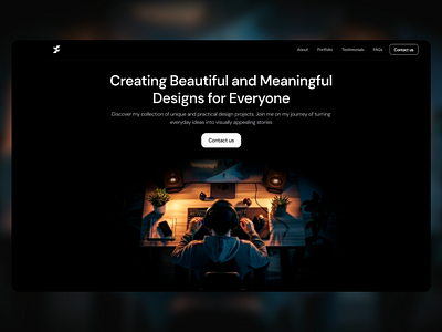 Artistic Design Showcase aesthetics art branding creativity dark theme design designer digital engagement graphics innovative inspiration interface landing page modern portfolio storytelling visuals website workspace